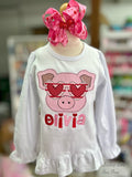 I Pig You Valentine shirt or bodysuit for girls - Darling Little Bow Shop