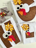 Thanksgiving bodysuit or shirt for girls -- Turkey Face Alphabet