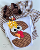 Thanksgiving bodysuit or shirt for girls -- Turkey Face Alphabet