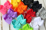 Basic Boutique Hairbow - Many colors options, Made In The USA - headband option available - Darling Little Bow Shop