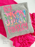 Big or Little Sissy Shirt, Sweatshirt or Bodysuit in bright lilly fabric - Darling Little Bow Shop