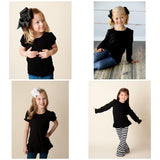 School Team black bodysuit or shirt - customize with name and colors - Darling Little Bow Shop