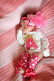 Newborn Take Home Outfit in hot pink and gold - Darling Little Bow Shop