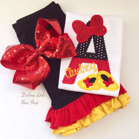 Miss Mouse shirt, tank or bodysuit for girls - Minnie Shoes - Darling Little Bow Shop