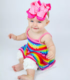 Rainbow tank Dress, Summer Dress for girls, soft knit dress sizes 6m to girls 8 - Darling Little Bow Shop