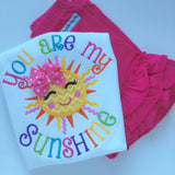 You are My Sunshine Shirt or bodysuit for girls in rainbow colors - Darling Little Bow Shop