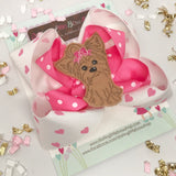 Puppy Bow, Yorkie bow, puppy hairbow in pink and hot pink - Darling Little Bow Shop