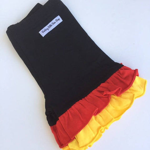 Classic Minnie red, yellow, black ruffle shorties - Darling Little Bow Shop