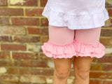 Powder Pink Ruffle Shorties, Powder Pink Ruffle Shorts - Darling Little Bow Shop