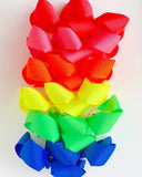 Neon Hairbow, CHOOSE from 7 neon colors yellow, coral, green, pink, blue, purple, orange 3" 4" 5" or 6" bow - Darling Little Bow Shop