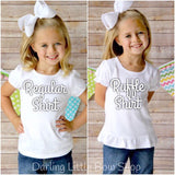 Girls School Shirt, sweet Apple shirt with rainbow pennant - Apple-solutely Sweet - Darling Little Bow Shop