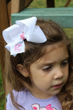 Polka Dot Monogrammed Bow -- Choose 4", 5" or 6-7" size bow -- so many color choices! - Darling Little Bow Shop