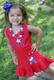 4th of July dress for girls -- Bomb Pop Ruffle Dress -- Monogrammed dress -- red, white, blue and bling - Darling Little Bow Shop