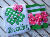 Four Leaf Clover Shirt or bodysuit for girls Irish Eyes are Smiling - Darling Little Bow Shop