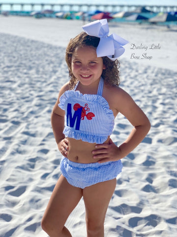 Girls Crab Swimsuit for Summer - Choose one or 2-piece - Darling Little Bow Shop