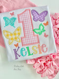 Butterfly Pastel Birthday Bodysuit or Shirt - ANY AGE - Darling Little Bow Shop