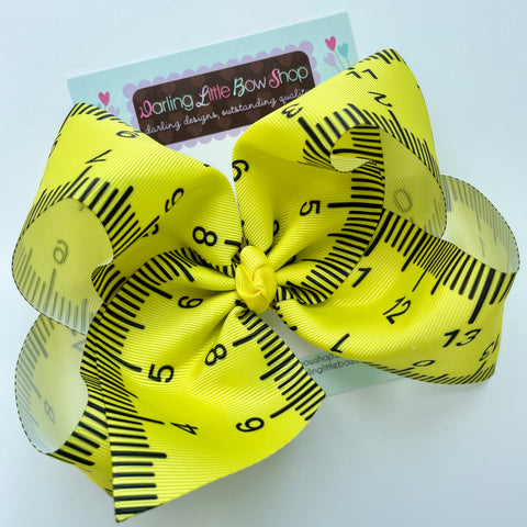 Ruler Print Hairbow - Darling Little Bow Shop