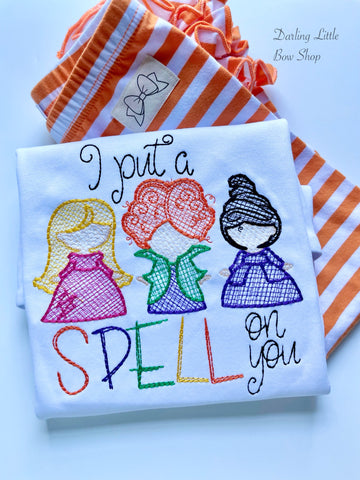 Hocus Pocus shirt, ruffle shirt or bodysuit, I put a Spell on you - Darling Little Bow Shop