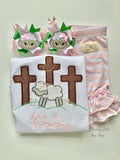 Easter Lamb Pigtail bows - choose 1 or 2 bows - Darling Little Bow Shop
