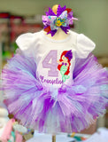Ariel Birthday Shirt or bodysuit for girls ANY AGE mermaid birthday shirt - Darling Little Bow Shop