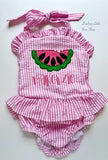 Girls Watermelon Swimsuit for Summer - Choose one or 2-piece - Darling Little Bow Shop