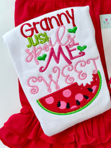 Granny Spoils Me Sweet Shirt or Bodysuit for girls -- customizable - Darling Little Bow Shop