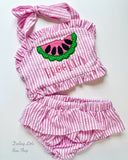 Girls Watermelon Swimsuit for Summer - Choose one or 2-piece - Darling Little Bow Shop