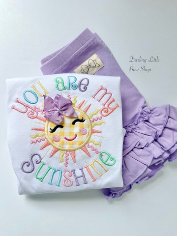 Pastel Rainbow You are My Sunshine Shirt or bodysuit for girls - Darling Little Bow Shop