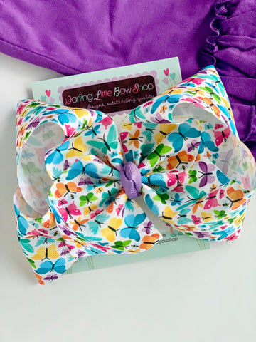 Butterfly Bow, Butterfly Hairbow, choose 3", 4-5" or 6" - Darling Little Bow Shop
