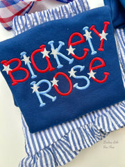 Navy Star Spangled shirt or tank for girls