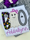 Boo Embroidered Ghost Shirt for girls