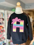 Girly Bow initial monogram sweatshirt