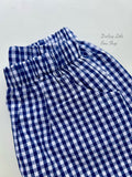 Boys Navy Check Shorts
