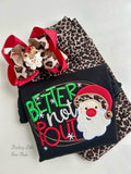 Santa Cheetah print Christmas hairbow