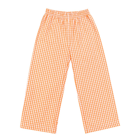 Boys Orange and White Check Pants