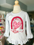 Valentine Rainbow shirt or bodysuit for girls