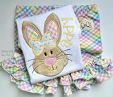 Funny Bunny Easter Shirt or Bodysuit for girls - Darling Little Bow Shop