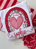 Valentine Rainbow shirt or bodysuit for girls