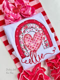 Valentine Rainbow shirt or bodysuit for girls