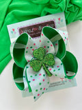 St Patrick’s Day Shamrock Hairbow