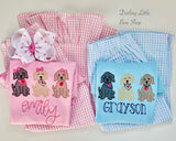 Boys Blue and White Check Pants