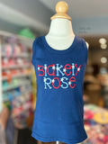 Navy Star Spangled shirt or tank for girls
