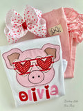 I Pig You Valentine shirt or bodysuit for girls - Darling Little Bow Shop