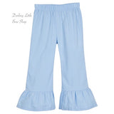 Light Blue Corduroy Ruffle Pants
