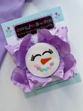 Lavender Snowman Hairbow