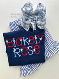 Navy plaid delicate ruffle hairbow