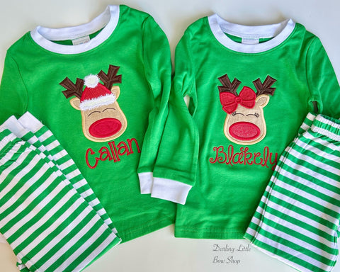 Reindeer Christmas Pajamas - infant to adult sizes