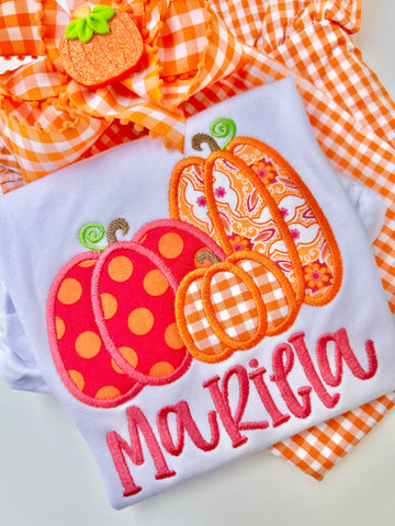 Pink Pumpkin Patch shirt or bodysuit for girls