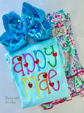 Aqua sequin 6” hairbow