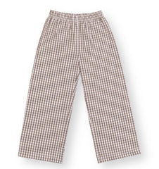 Boys Brown and White Check Pants